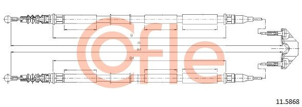 COFLE 92.11.5868 Cable Pull, parking brake