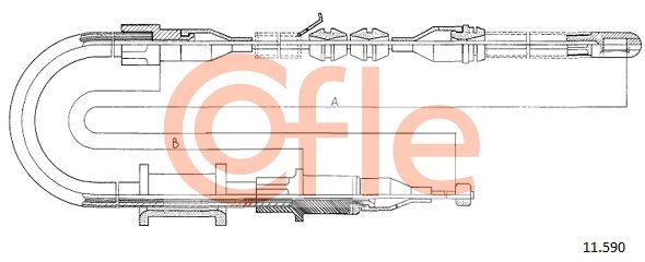 COFLE 92.11.590 Cable Pull, parking brake
