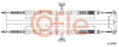 Cable Pull, parking brake COFLE 92.11.5945