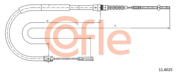 COFLE 92.11.6025 Cable Pull, parking brake