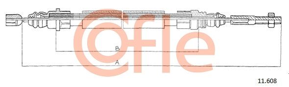 COFLE 92.11.608 Cable Pull, parking brake