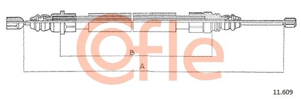 COFLE 92.11.609 Cable Pull, parking brake