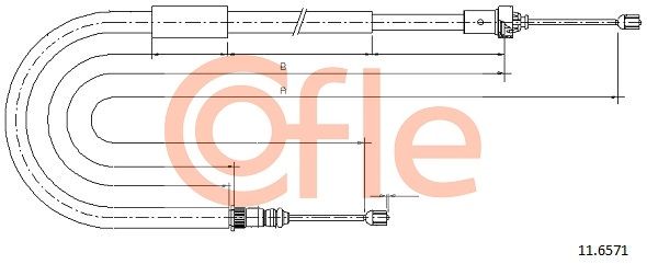 COFLE 92.11.6571 Cable Pull, parking brake