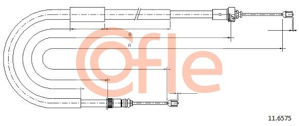 COFLE 92.11.6575 Cable Pull, parking brake