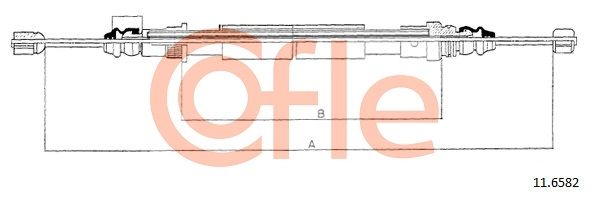 COFLE 92.11.6582 Cable Pull, parking brake