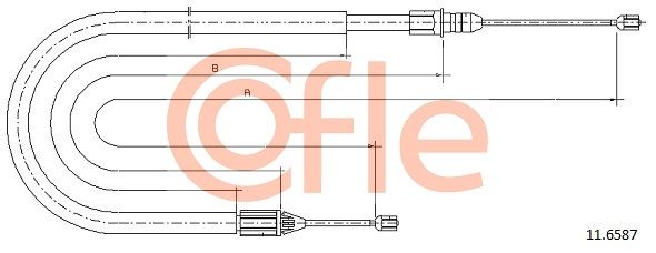 COFLE 92.11.6587 Cable Pull, parking brake