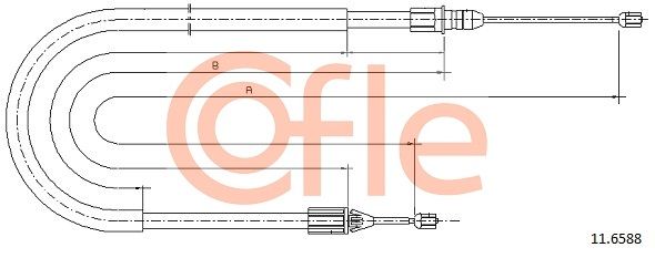 COFLE 92.11.6588 Cable Pull, parking brake