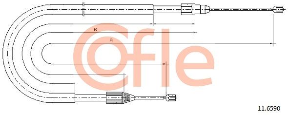 COFLE 92.11.6590 Cable Pull, parking brake