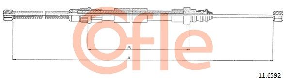 COFLE 92.11.6592 Cable Pull, parking brake