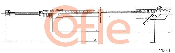 COFLE 92.11.661 Cable Pull, parking brake