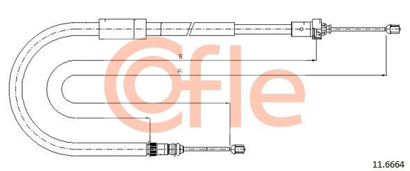 COFLE 92.11.6664 Cable Pull, parking brake