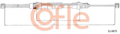 Cable Pull, parking brake COFLE 92.11.6671