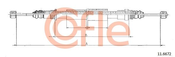 COFLE 92.11.6672 Cable Pull, parking brake