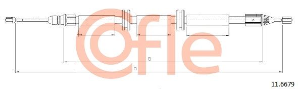 COFLE 92.11.6679 Cable Pull, parking brake