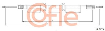 Cable Pull, parking brake COFLE 92.11.6679