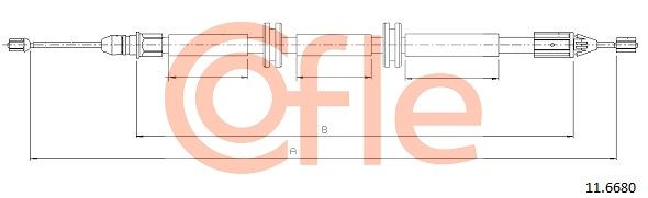 COFLE 92.11.6680 Cable Pull, parking brake