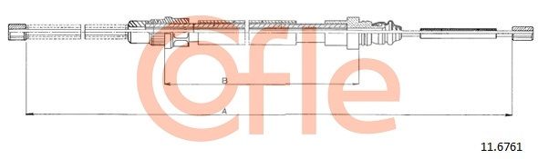 COFLE 92.11.6761 Cable Pull, parking brake