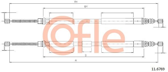 COFLE 92.11.6769 Cable Pull, parking brake