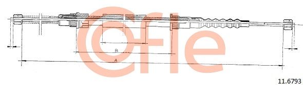 COFLE 92.11.6793 Cable Pull, parking brake