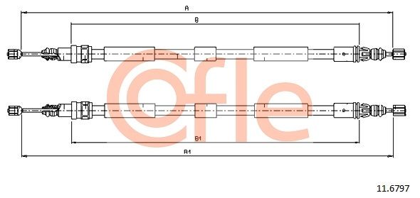 COFLE 92.11.6797 Cable Pull, parking brake