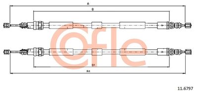 Cable Pull, parking brake COFLE 92.11.6797