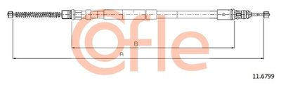 Cable Pull, parking brake COFLE 92.11.6799