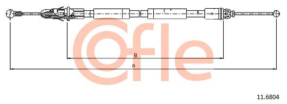 COFLE 92.11.6804 Cable Pull, parking brake