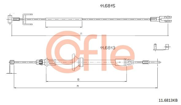 COFLE 92.11.6813KB Cable Pull, parking brake