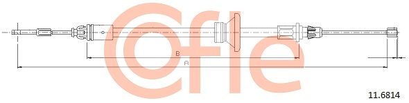 COFLE 92.11.6814 Cable Pull, parking brake