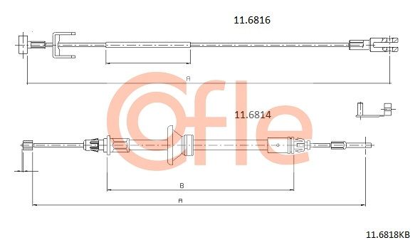 COFLE 92.11.6818KB Cable Pull, parking brake