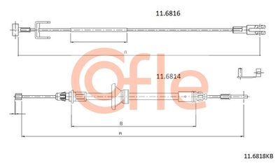 Cable Pull, parking brake COFLE 92.11.6818KB