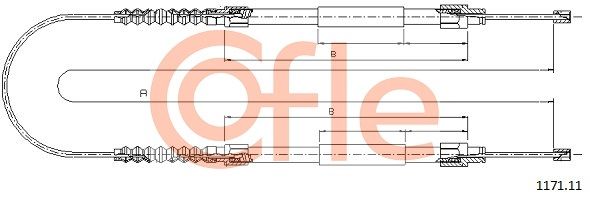 COFLE 92.1171.11 Cable Pull, parking brake