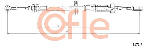 COFLE 92.1171.7 Cable Pull, parking brake