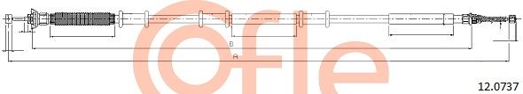 COFLE 92.12.0737 Cable Pull, parking brake