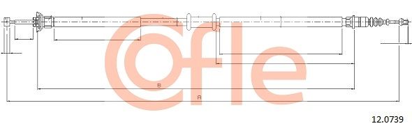 COFLE 92.12.0739 Cable Pull, parking brake