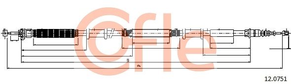 COFLE 92.12.0751 Cable Pull, parking brake