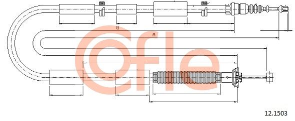 COFLE 92.12.1503 Cable Pull, parking brake
