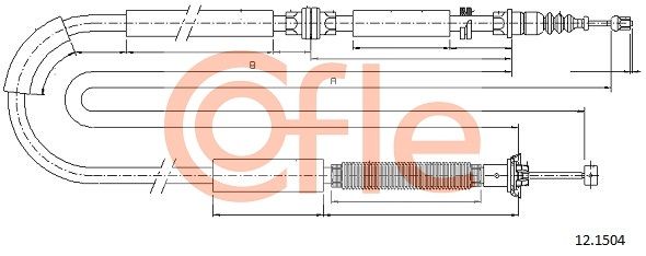 COFLE 92.12.1504 Cable Pull, parking brake