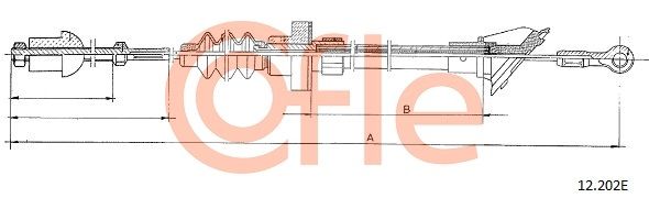 COFLE 92.12.202E Cable Pull, clutch control