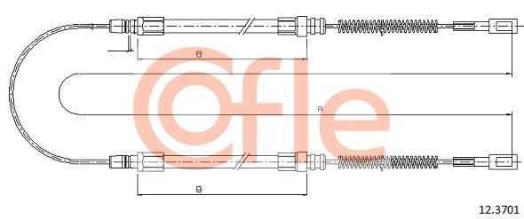 COFLE 92.12.3701 Cable Pull, parking brake