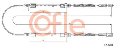Cable Pull, parking brake COFLE 92.12.3701
