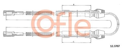 Cable Pull, parking brake COFLE 92.12.3707
