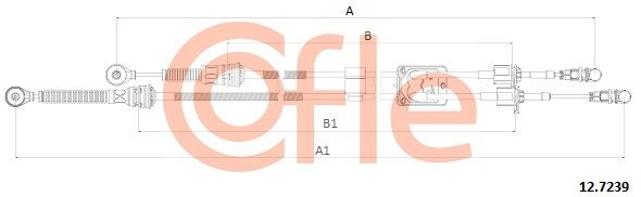 COFLE 92.12.7239 Cable Pull, manual transmission