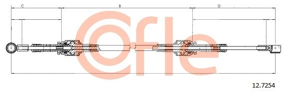 COFLE 92.12.7254 Cable Pull, manual transmission