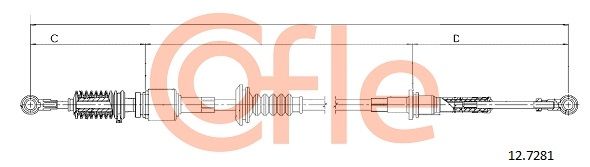 COFLE 92.12.7281 Cable Pull, manual transmission