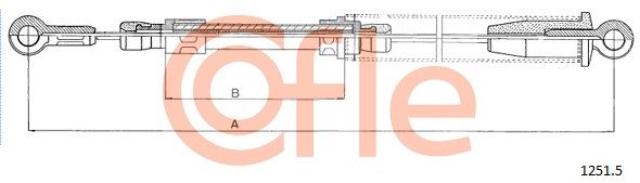 COFLE 92.1251.5 Cable Pull, parking brake