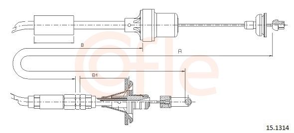 COFLE 92.15.1314 Cable Pull, clutch control