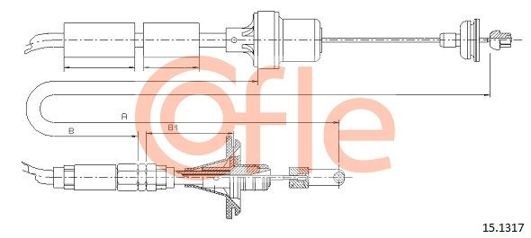 COFLE 92.15.1317 Cable Pull, clutch control