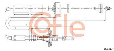 Cable Pull, clutch control COFLE 92.15.1317