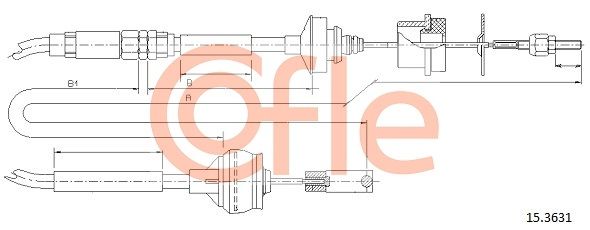 COFLE 92.15.3631 Cable Pull, clutch control